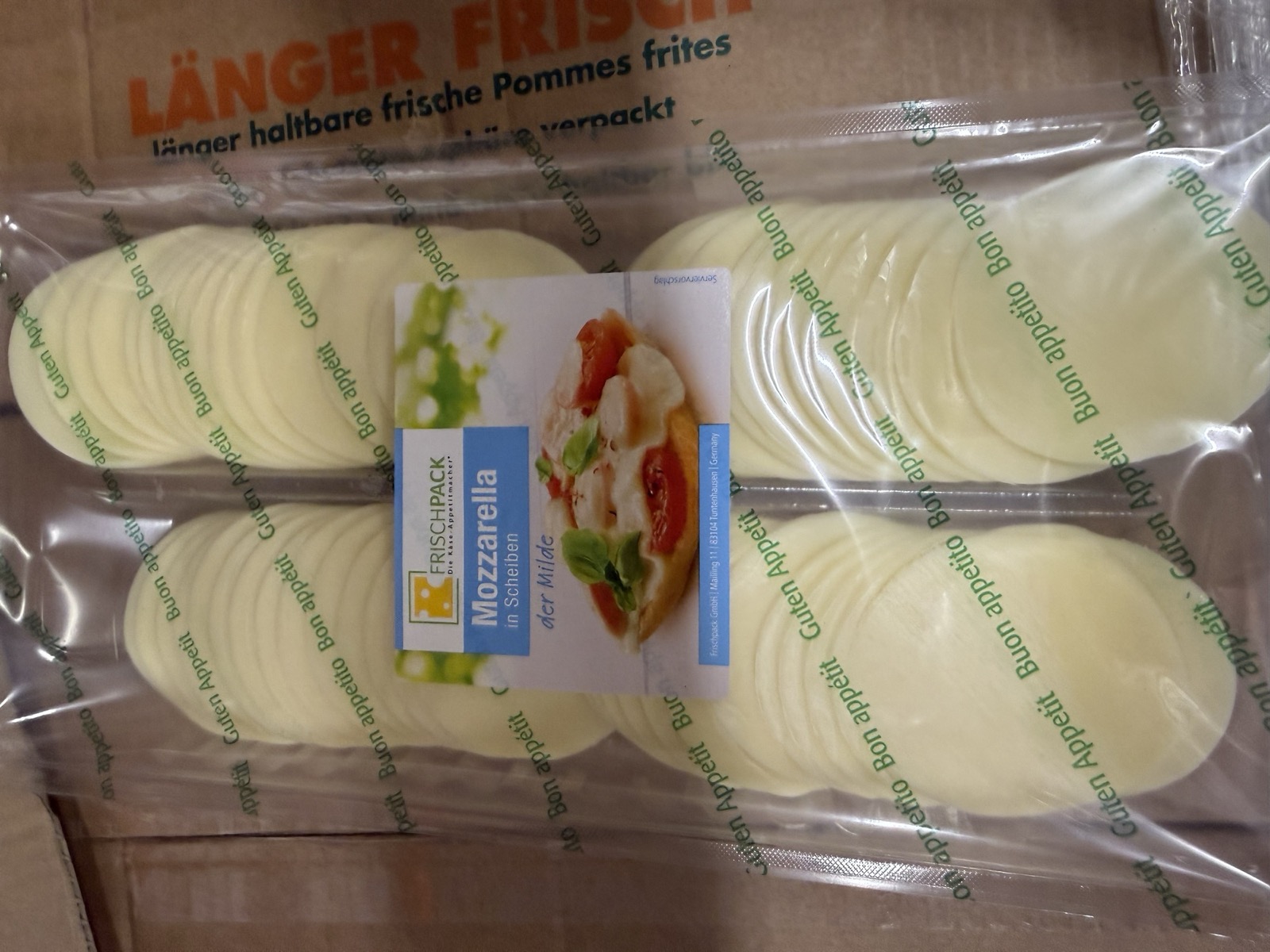 Mozzarella in Scheiben 40%-45% Fett 1kg